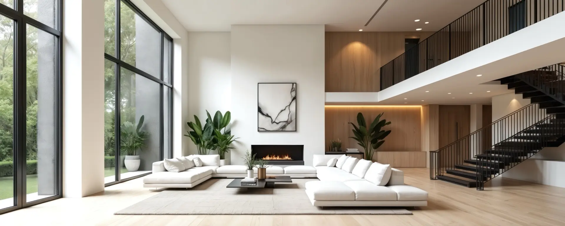 Bright modern luxury living space